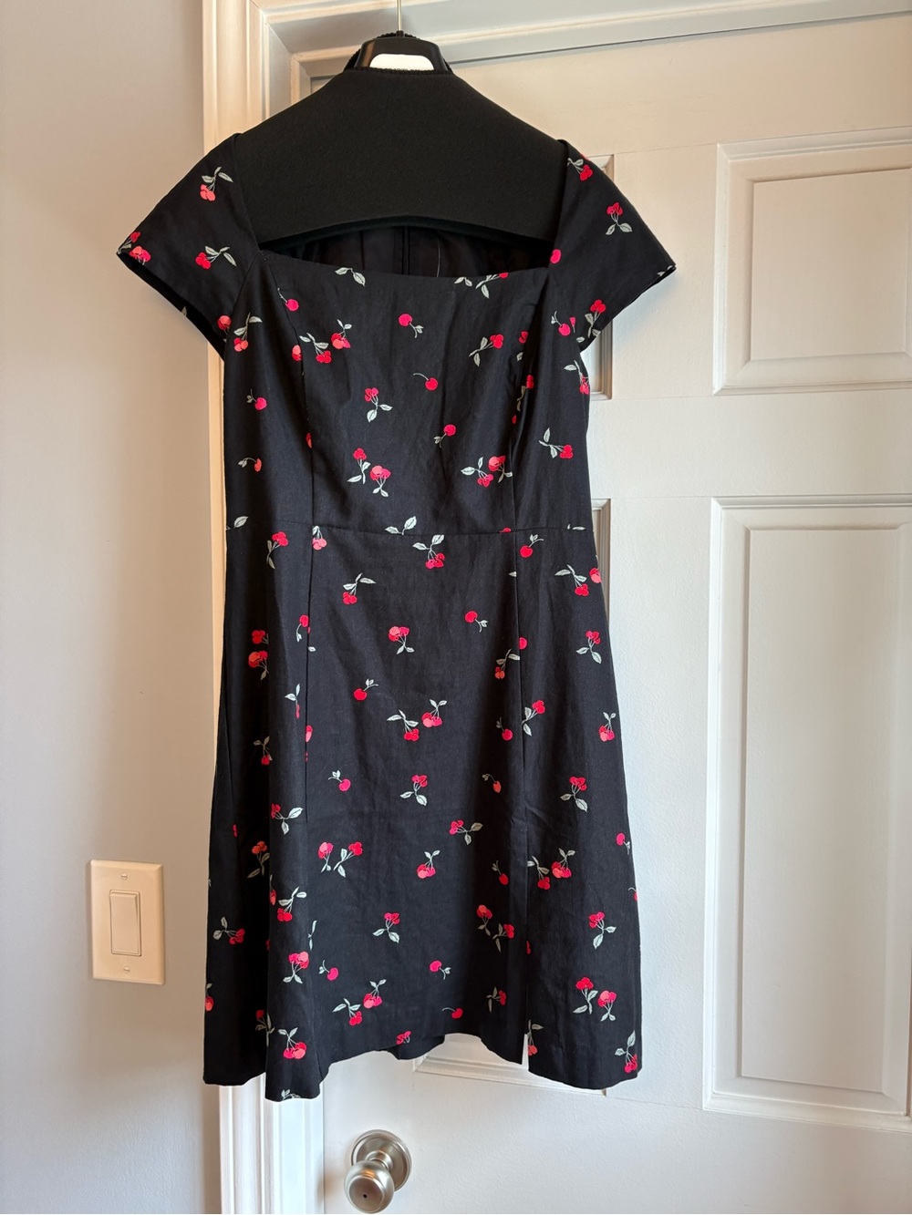 Gap Black Cherry Print Fit & Flare Dress Tall New